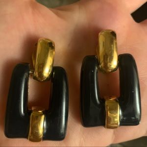 St. John Black and Gold Earrings